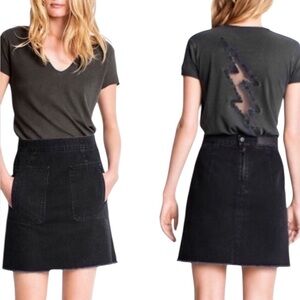 Zadig & Voltaire Juny Black Denim Skirt